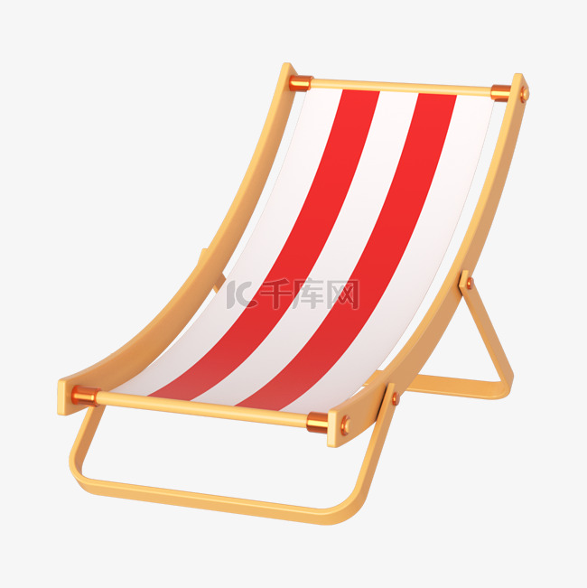 3DC4D立体夏日沙滩休闲躺椅