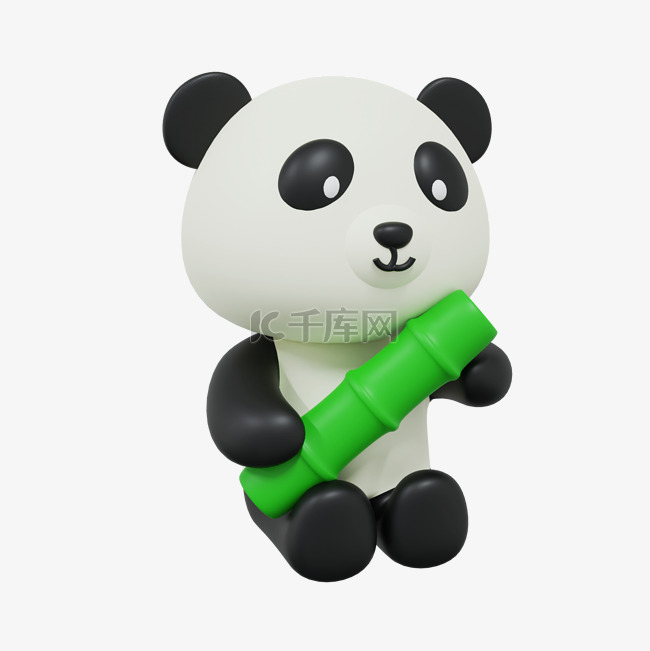 3DC4D立体可爱小动物国宝熊猫