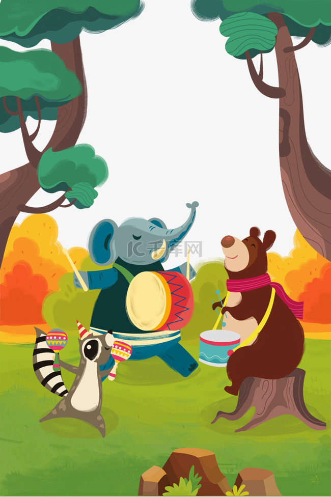 世界动物日小动物森林快乐玩耍乐