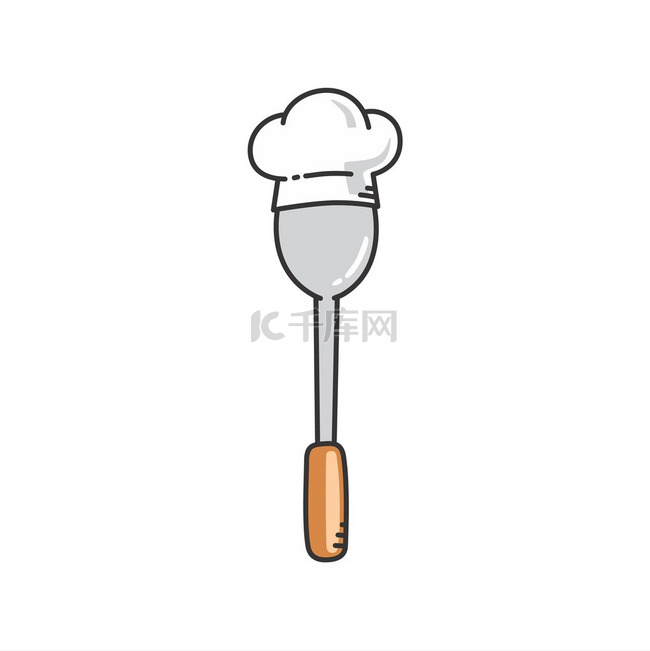 汤匙厨房用具厨师帽餐厅主题标志