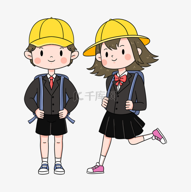 日本卡通风格西装小学生