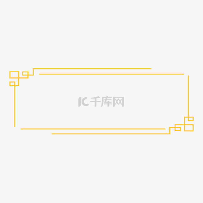 中国风花纹装饰边框金色简约标题