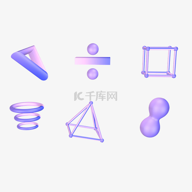 C4D建模立体3D几何图形图案