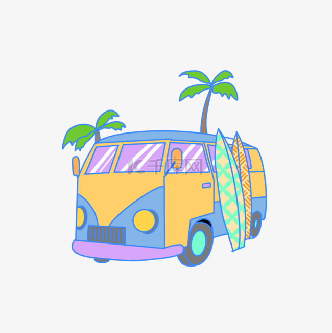 巴士冲浪板度假