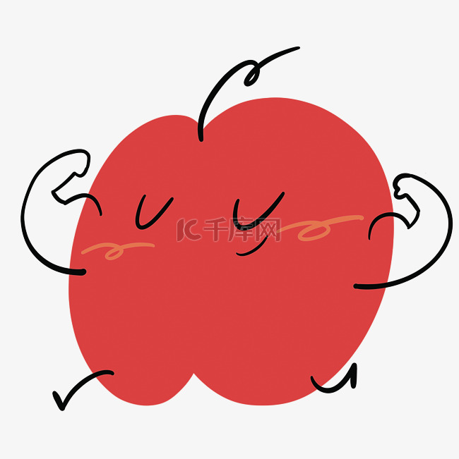 卡通拟人水果苹果