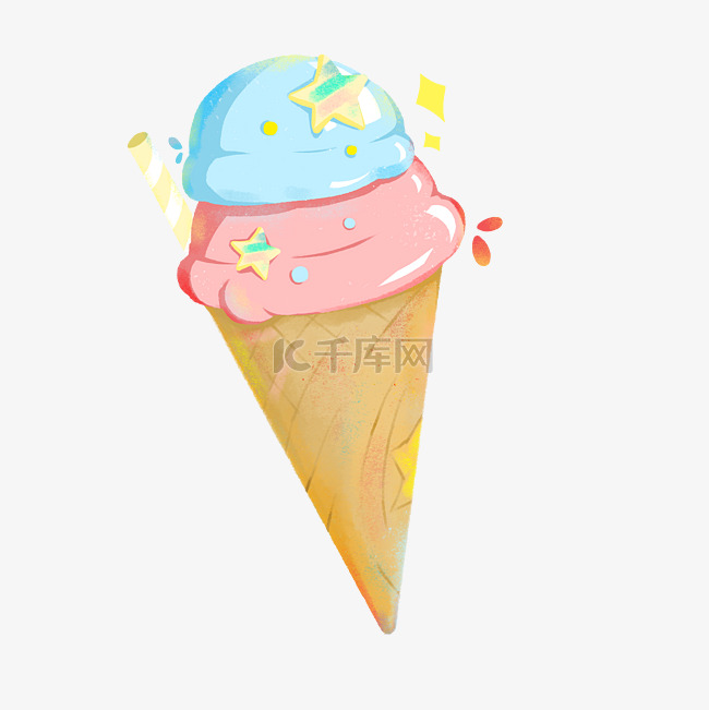 游乐园 蓝粉 卡通 冰淇淋 png