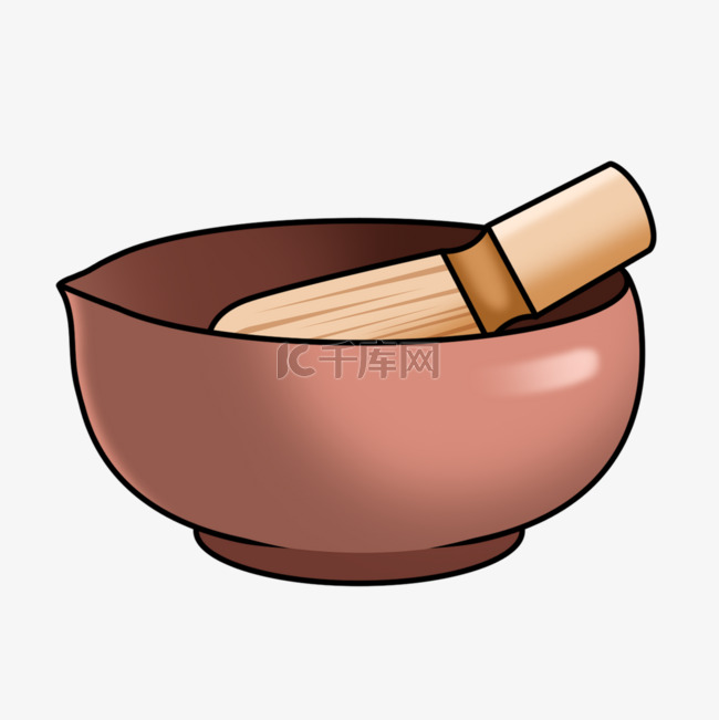 茶壶刷碗茶碗棕色图片绘画