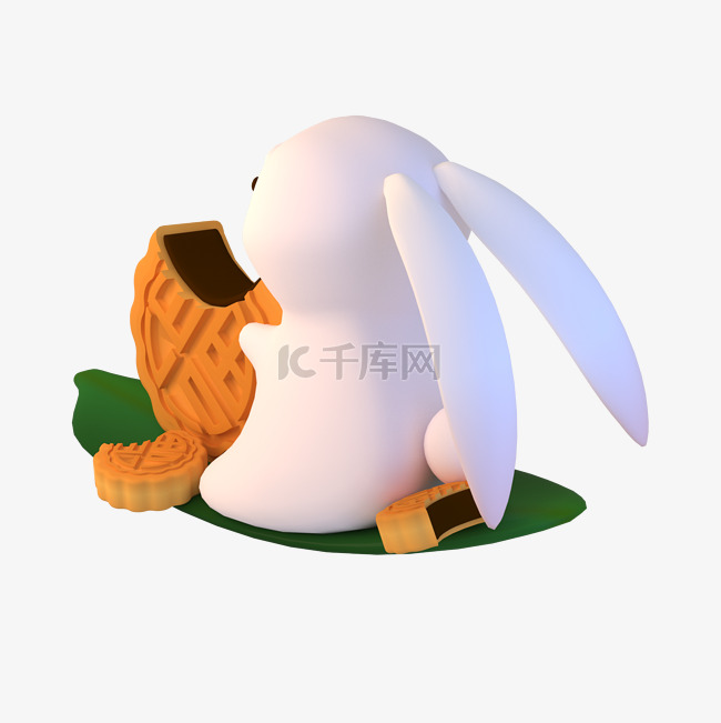 3DC4D立体中秋节玉兔月饼