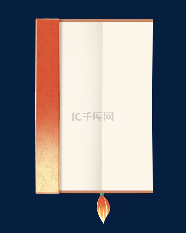 中国风古典国风中式花纹书卷边框
