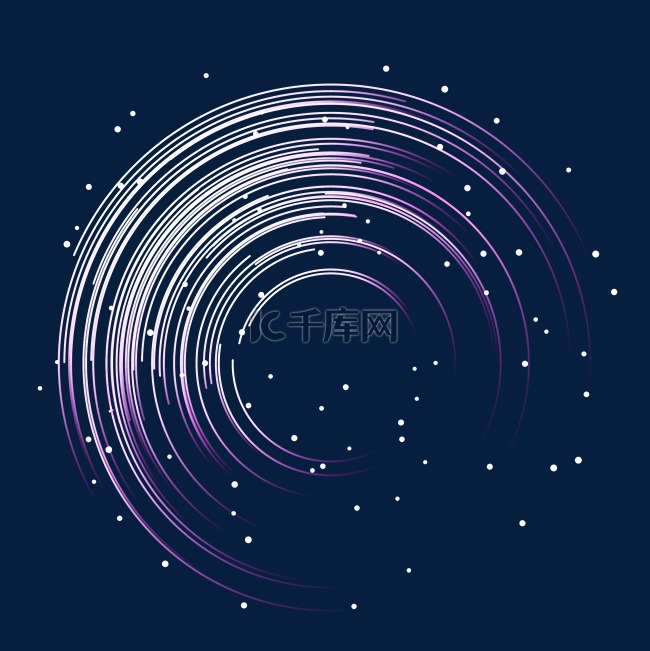 商务科技紫色星轨线条圆形