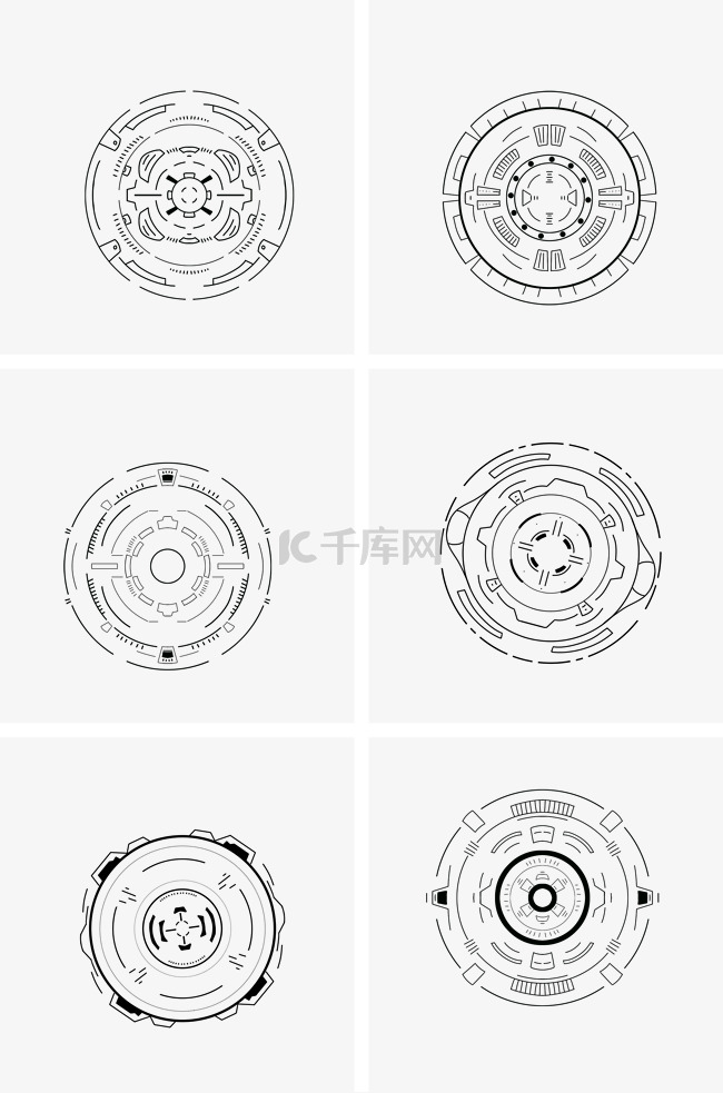 科技机械转盘效果套图圆圈圆环黑