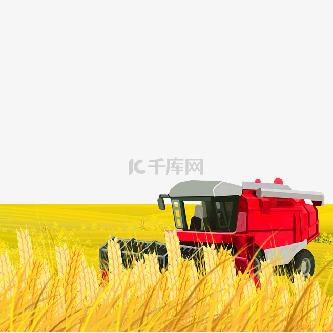 智慧农业科技丰收小麦农用车