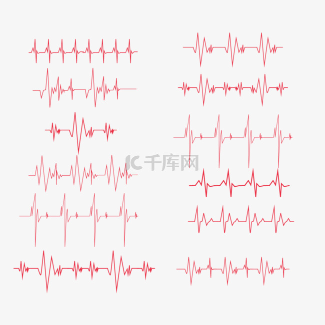 矢量红色心跳png免费下载