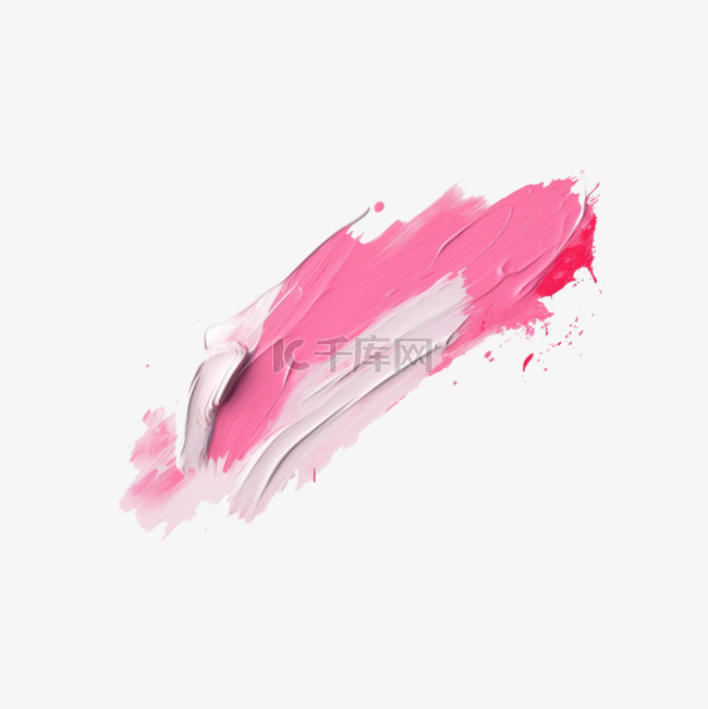 油画简单透明背景笔触粉色