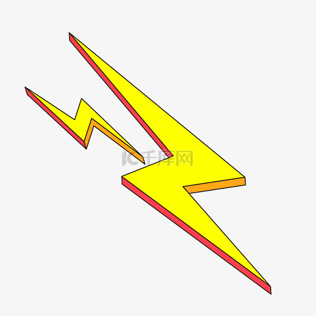 立体几何图形图案雷电闪电
