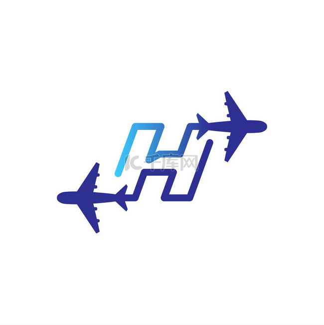 线航空公司 H 字母徽标向量元