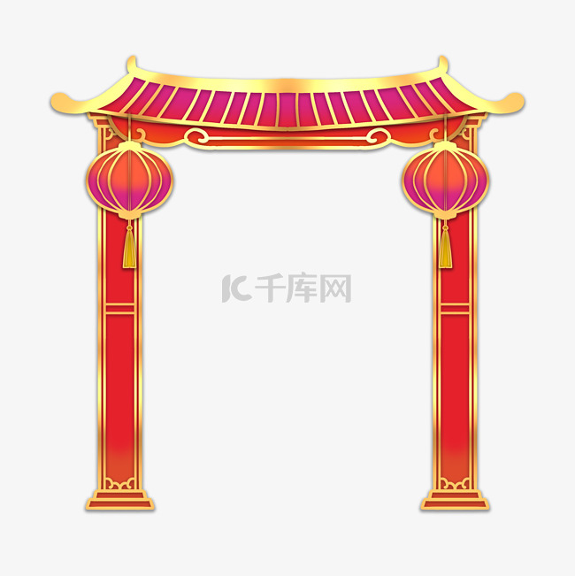 春节年货节新年红灯笼拱门