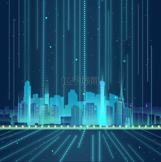 大数据科技线条城市未来智慧城市