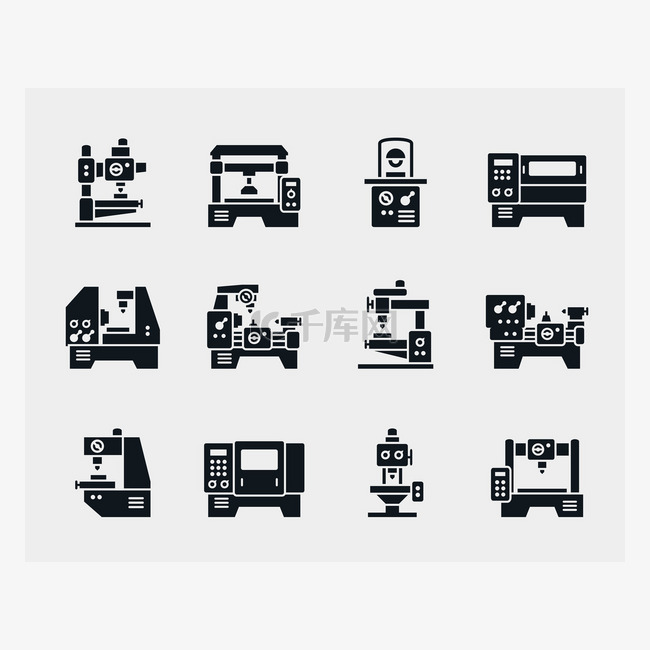 Vector machine tool icons set