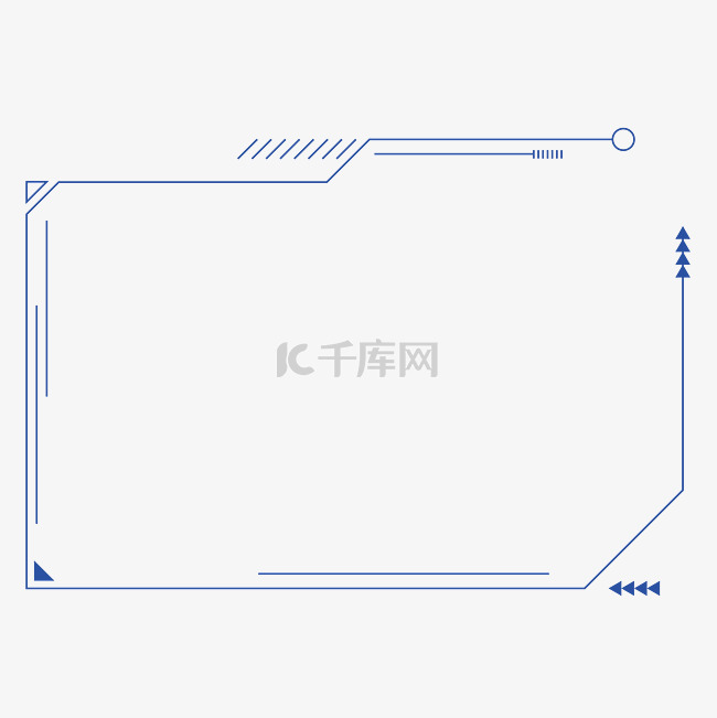 蓝色科技简约边框