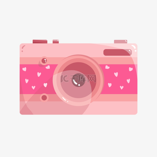 粉色爱心图案卡通相机