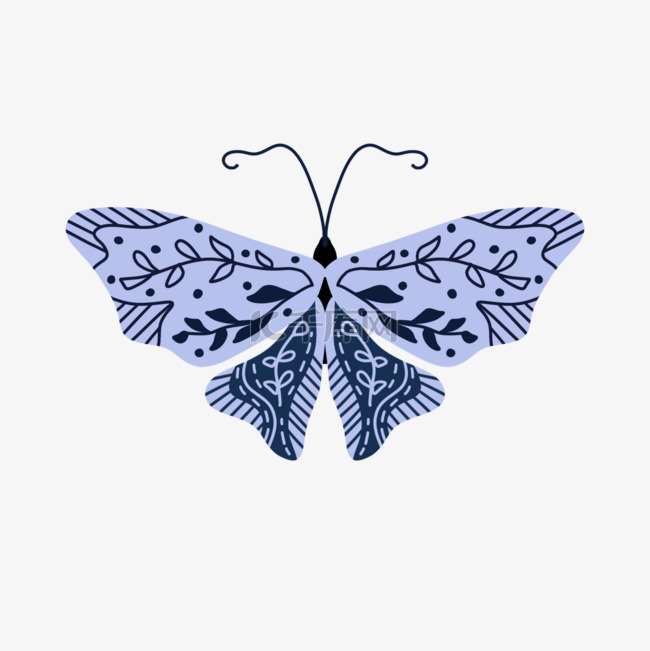 波西米亚风格动物花蝴蝶