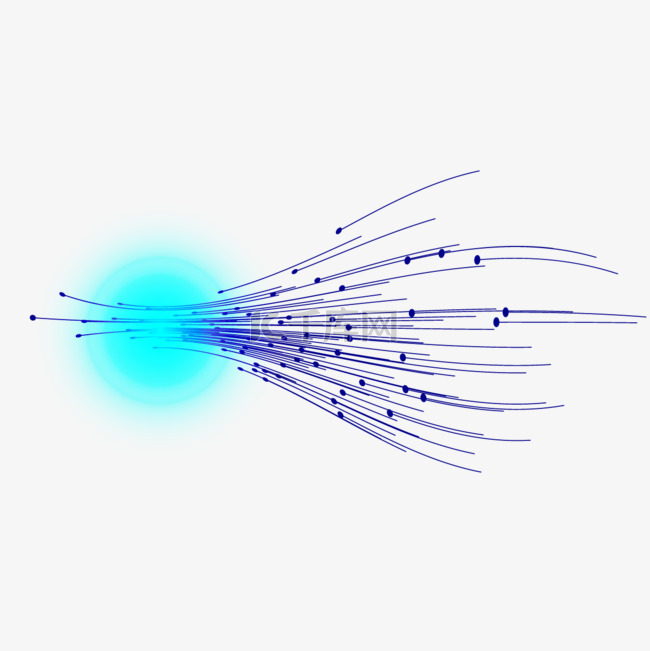 三维光纤抽象光效蓝色线条