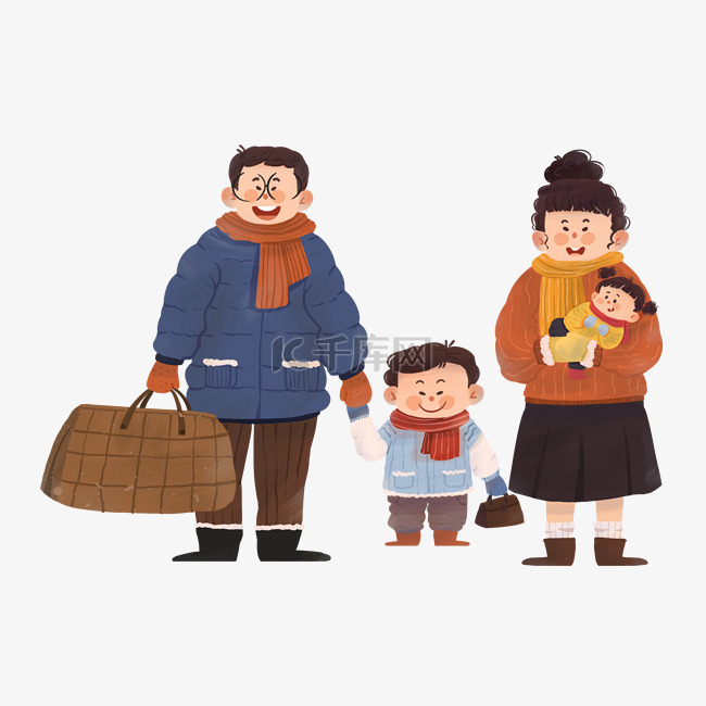 过年春节新年一家人回家