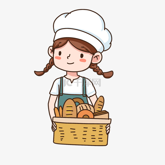 烘焙料理美食食物下厨做面包小女