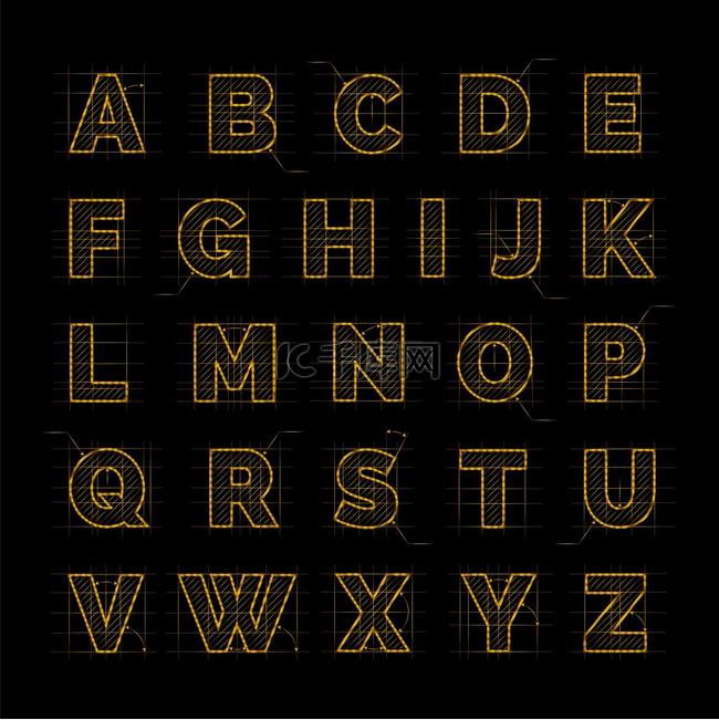 黑色的金色字体。