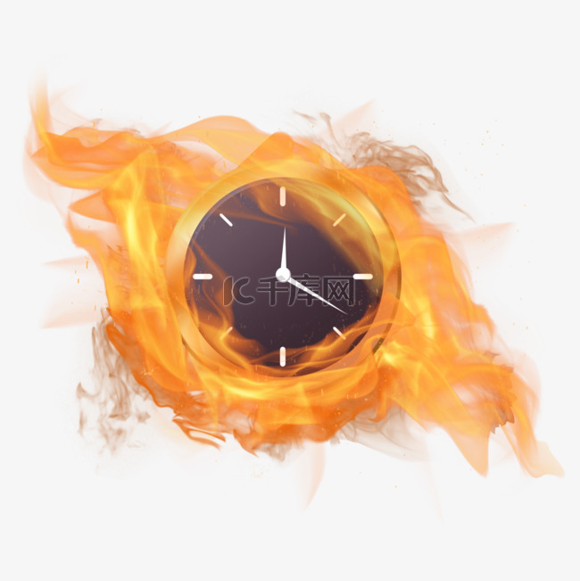 火焰抽象燃烧的钟表