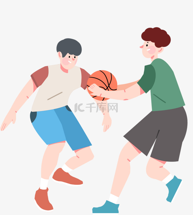 学校篮球场学生打球人物