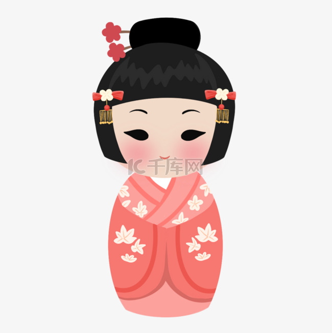 日本娃娃木芥子橙色服饰
