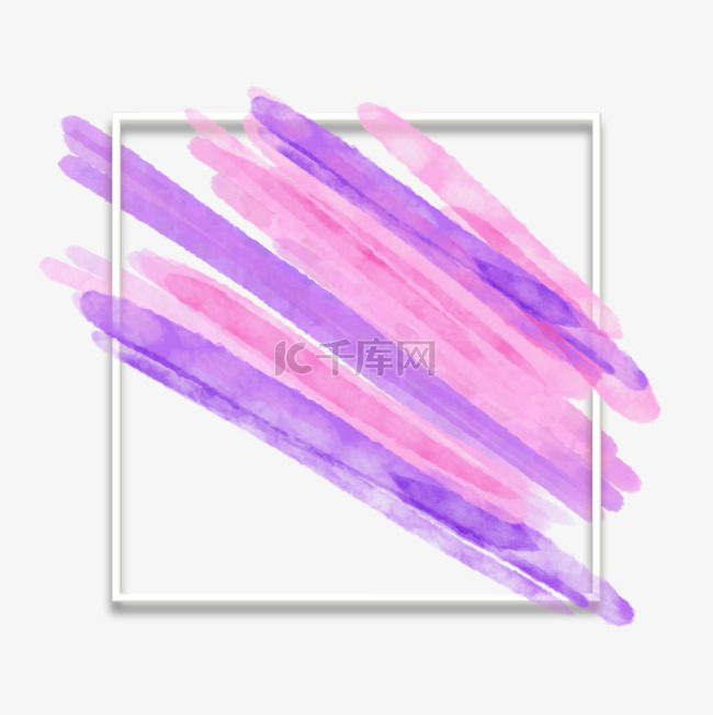 笔刷抽象粉紫色涂鸦线条