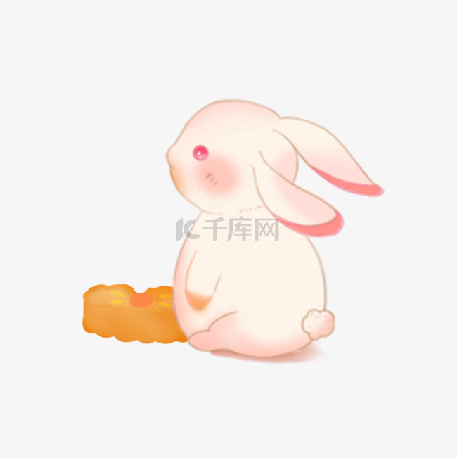 中秋节古风卡通手绘兔子