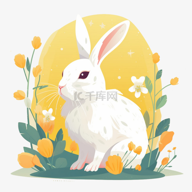 平面插画素材兔子