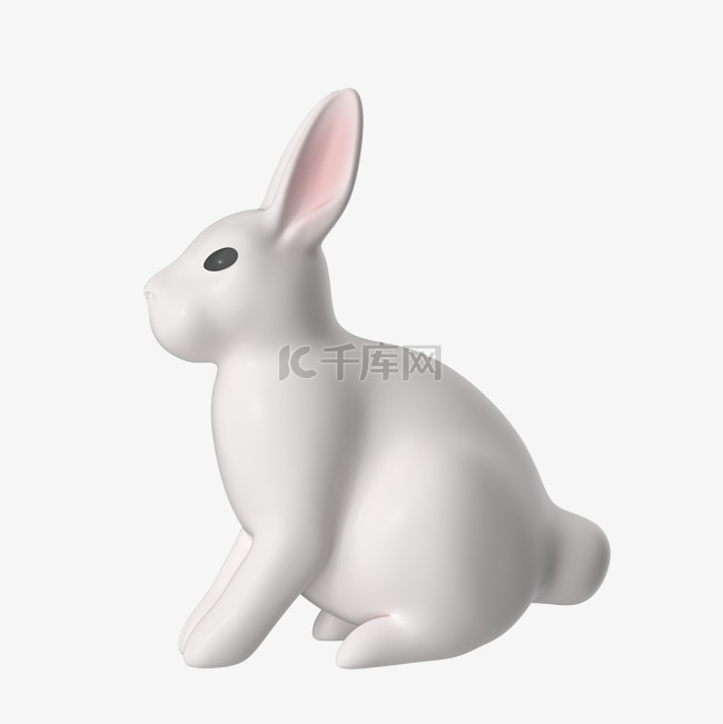 3D立体中秋节 兔子