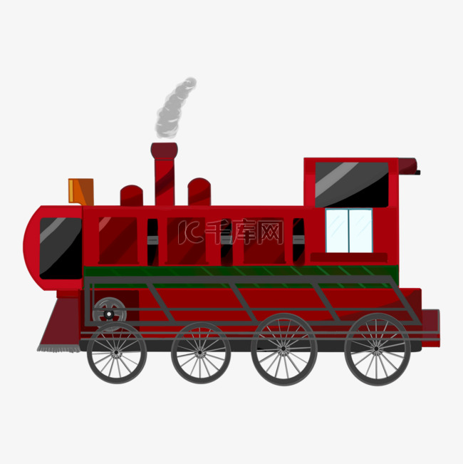 蒸汽火车红色卡通