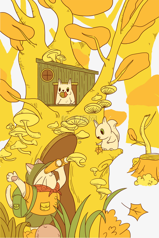松树猫咪树林