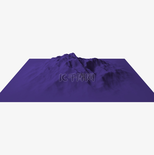 C4D紫色山地丘陵地形模型