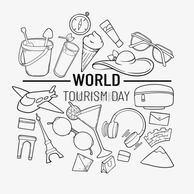 国际旅游日旅游涂鸦