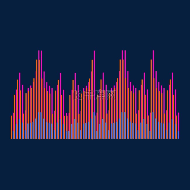 赛博朋克霓虹音量波浪电波数据分