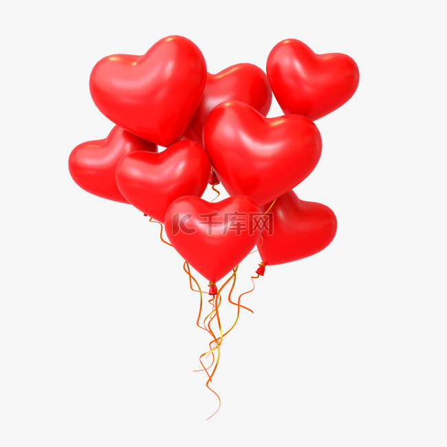 情人节C4D立体爱心气球