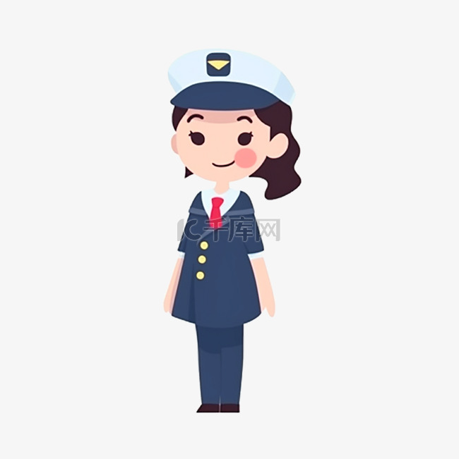 穿着制服的空姐卡通图