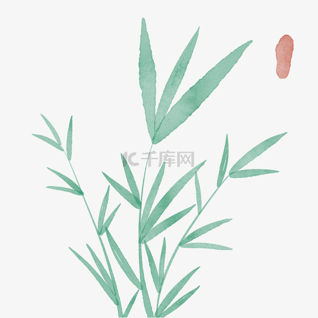 中国风水墨水彩竹子
