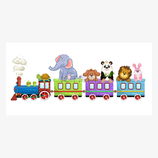 可爱的小动物与火车