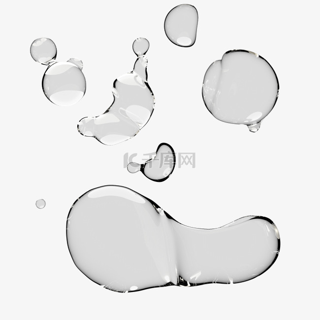 立体潮流高清透明水滴泡泡水泡