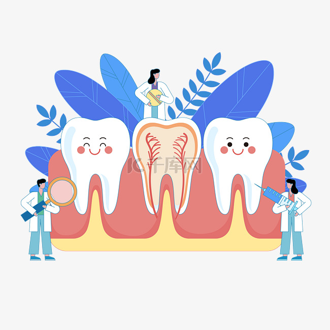 口腔健康保护牙齿扁平