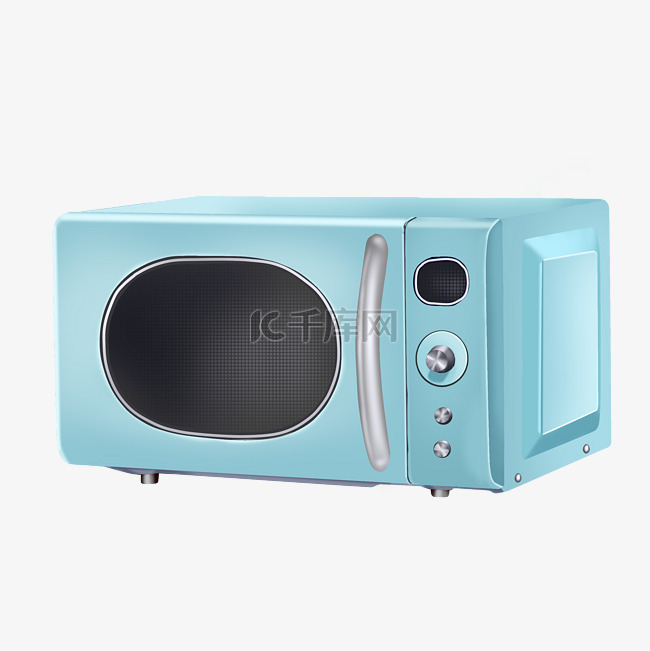 蓝色微波炉小烤箱