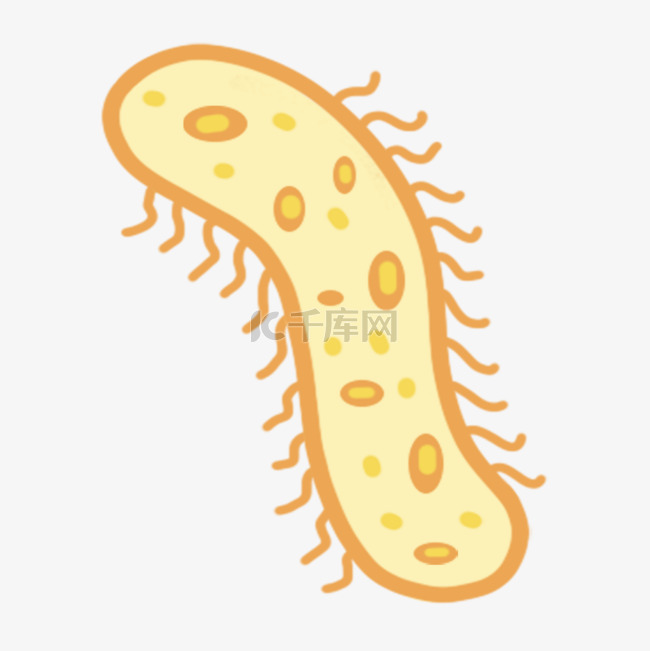 黄色橙色简约形状卡通病毒细菌